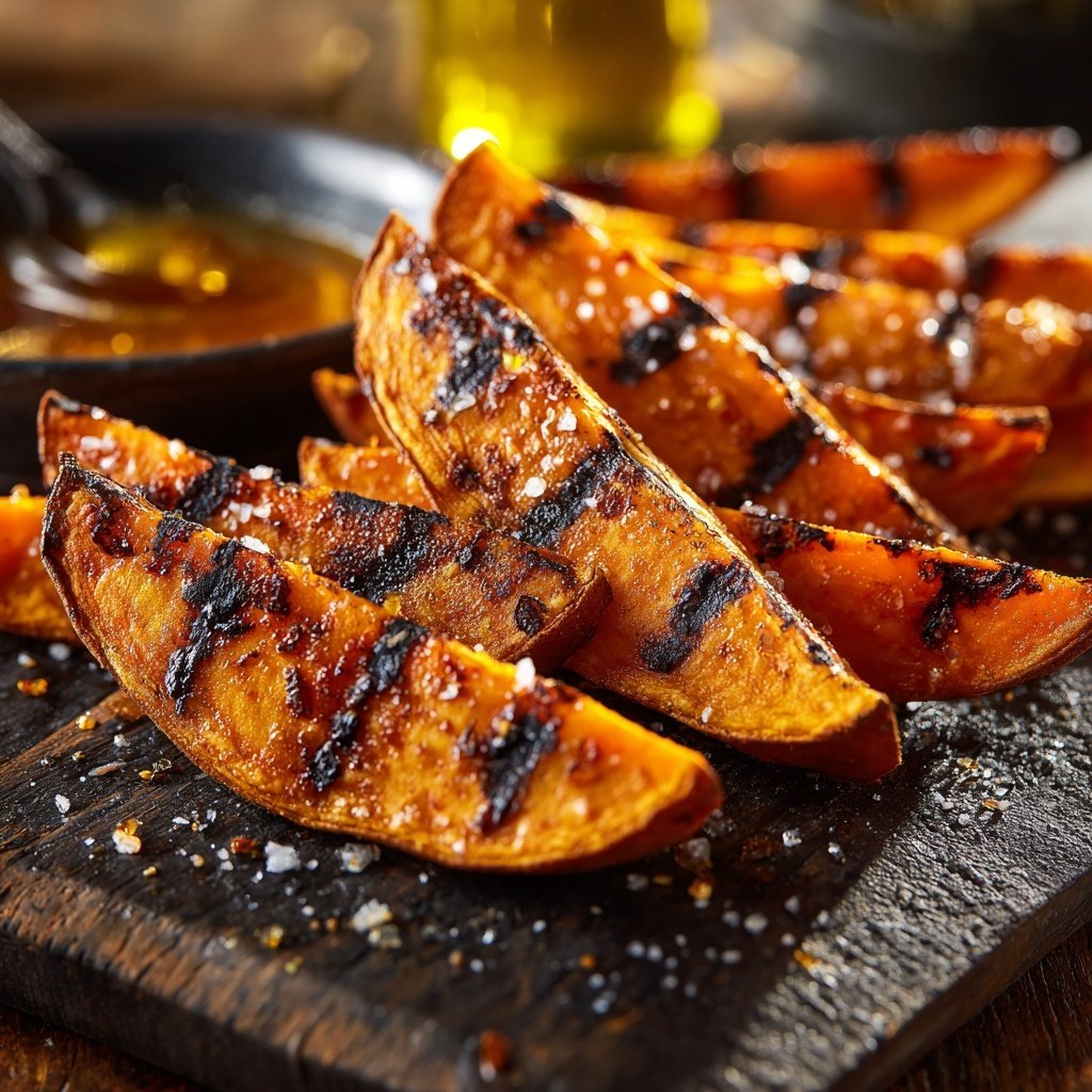 Gegrillte Süßkartoffeln Spalten