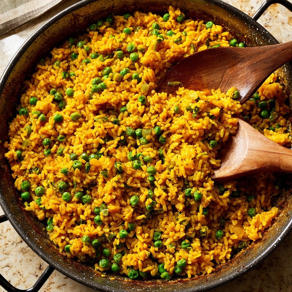 Paella mit Erbsen